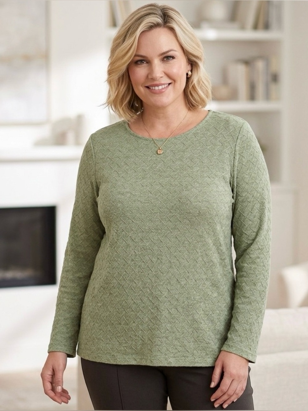 NEW Mario Serrani Women Green Sweater Size XL Knit Top Casual Office Work Travel